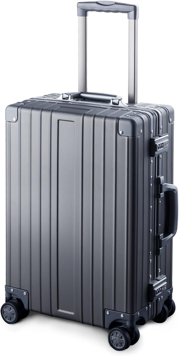 TRAVELKING All Aluminum Carry On Luggage Zipperless Hard Shell Luggage Case by TRAVELKING
