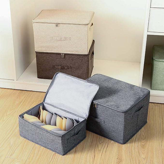 ANMINY 3PCS Storage Bins with Zipper Lids 13 Qt Lidded Fabric Storage Boxes - Image 7