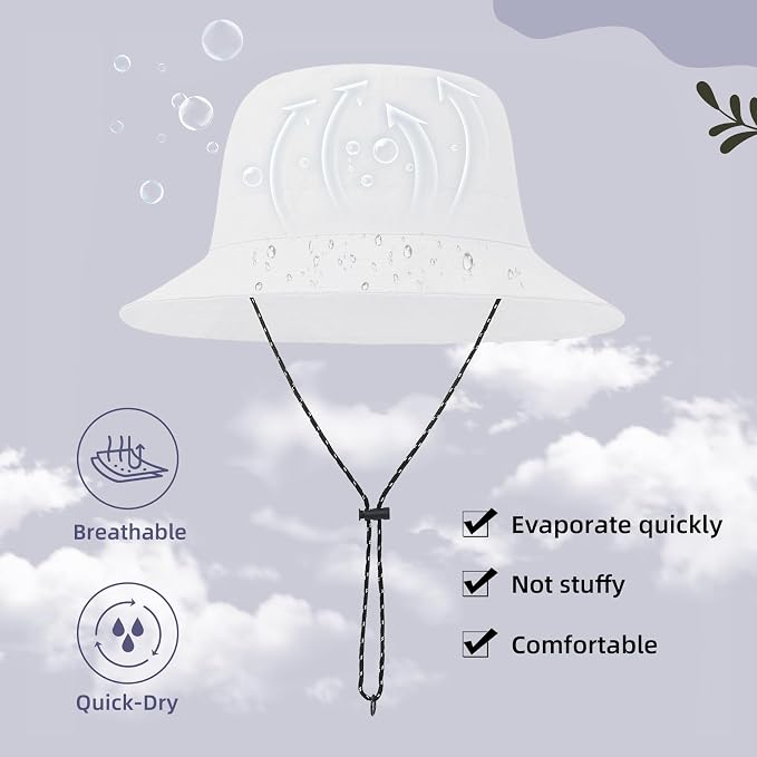 Durio Waterproof Bucket Hats for Woman UPF 50+ Sun Hat UV Protection Packable - Image 5
