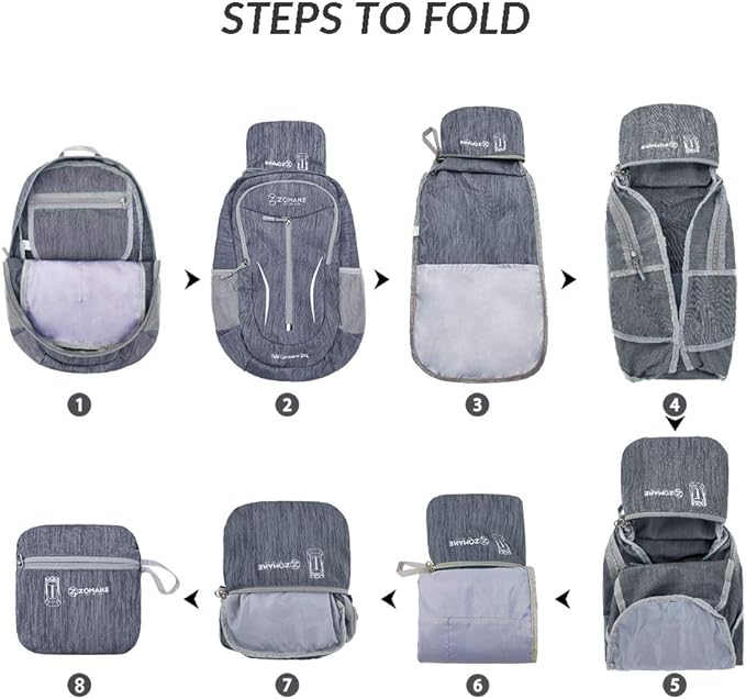 ZOMAKE 25L Ultra Lightweight Packable Backpack, Foldable Hiking Backpacks Water - Image 6