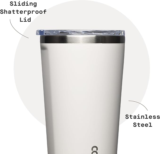 Corkcicle Classic Tumbler - Keeps Drinks Cold for 9 Hours & Hot for 3 - Triple-Insulated Stainless Steel - Holiday Tumbler Gift - 16 oz - Oat Milk - Image 5
