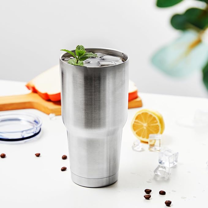 MEWAY 30oz Tumbler Double Wall Vacuum Insulated Travel Mug, Stainless Steel Tumbler with Lid, Durable Powder Coated Insulated Coffee Cup for Cold & Hot Drinks (Silver,1 PACK) - Image 6