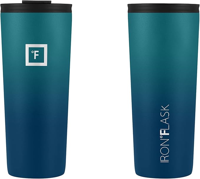 IRON °FLASK Classic Tumbler - Vacuum Insulated Stainless Steel Water Bottle, Double Walled, Drinking Cup, Insulated Travel Mug (Dark Night, 24 oz Solid Lid) - Image 4