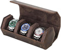 Genuine Leather Watch Roll Travel Case, Vintage Full Grain Leather Hexagon by UPRESYE