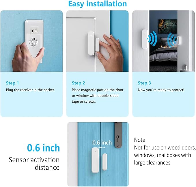 Wireless Door Chime, Door Open Sensor Alarm When Entry Business/Office/Store - Image 6