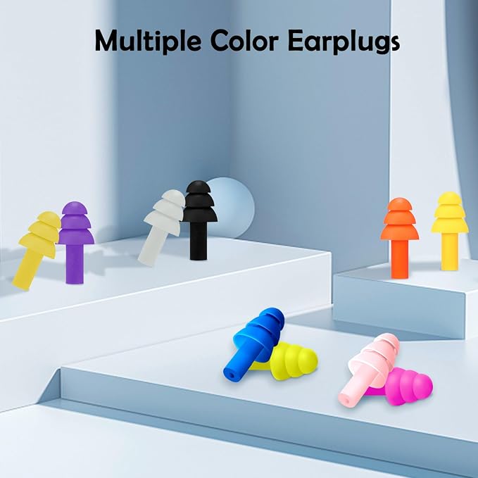 100 Pairs Ear Plugs for Sleeping Noise Cancelling, Reusable Silicone Sound - Image 6