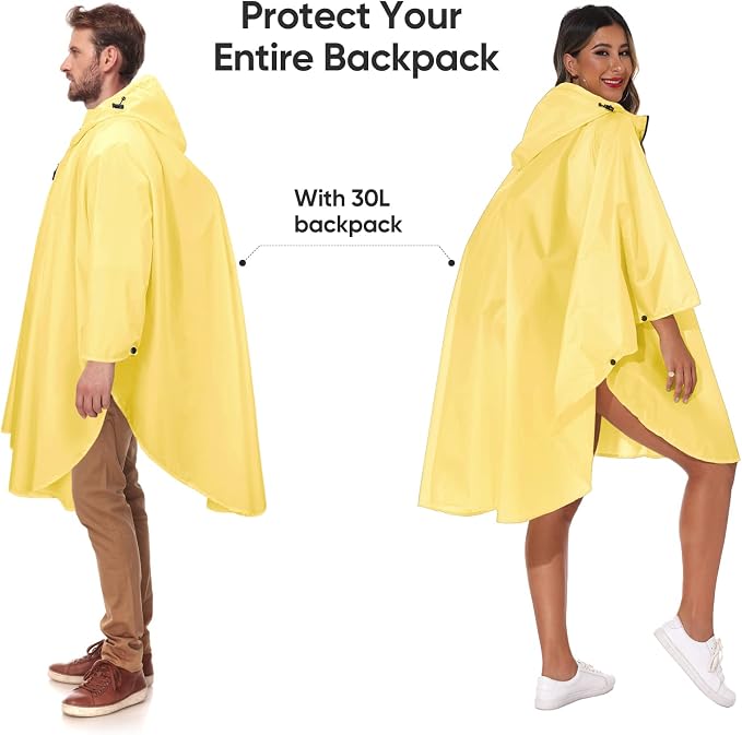 PTEROMY Hooded Rain Poncho for Adult - Image 3