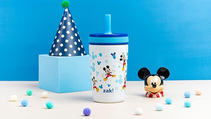 Zak Designs Disney Kelso Toddler Cups For Travel or At Home, 12oz Vacuum Insulated Stainless Steel Sippy Cup With Leak-Proof Design is Perfect For Kids (Mickey Mouse) - Image 11