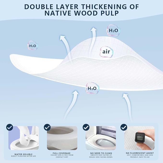 2 Pack Disposable Toilet Seat Covers Flushable Paper Toilet Seat Cover - Image 5