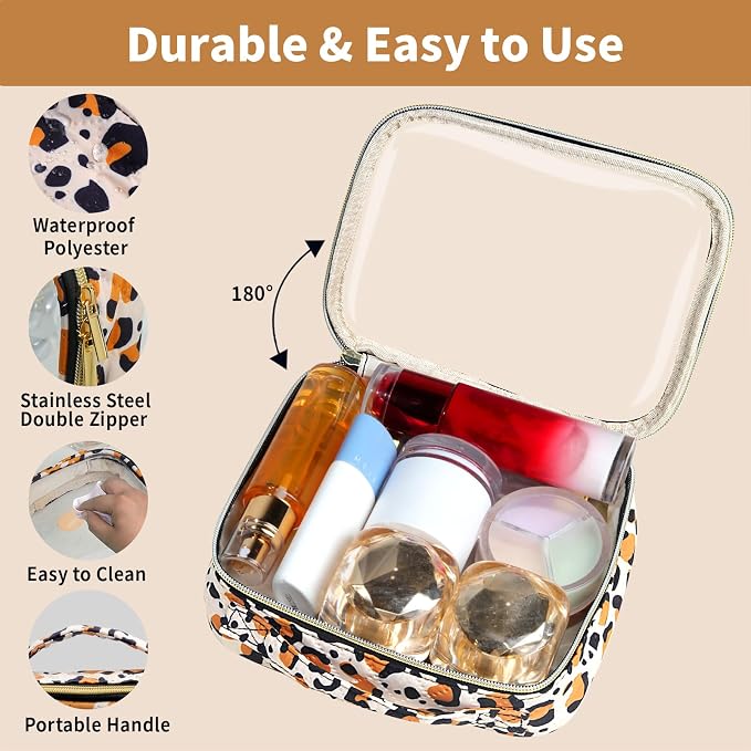 Travel Toiletry Bag, 2 Pack Clear Makeup Bags - Image 4