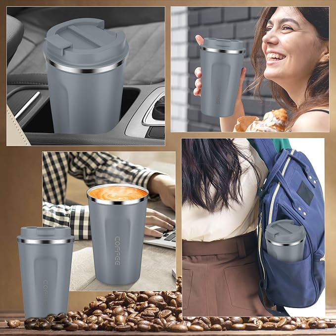 CS COSDDI 12 oz Stainless Steel Vacuum Insulated Tumbler - Coffee Travel Mug Spill Proof with Lid - Coffee Cups for Keep Hot/Ice Coffee,Tea and Beer - Image 3