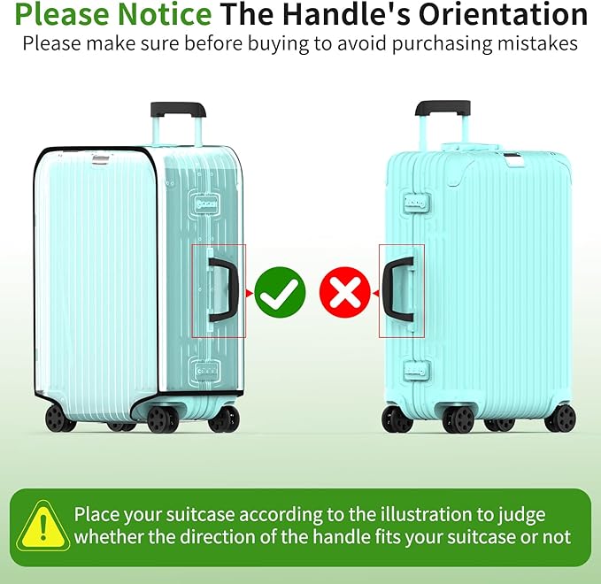 Suitcase Covers For Luggage, 20 Inch Clear PVC Luggage Covers Protector Full - Image 6