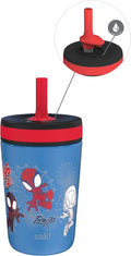 Zak Designs Marvel Spider-Man Kelso Toddler Cups For Travel or At Home, 12oz Vacuum Insulated Stainless Steel Sippy Cup With Leak-Proof Design is Perfect For Kids (Spidey and His Amazing Friends) by ZakDesigns
