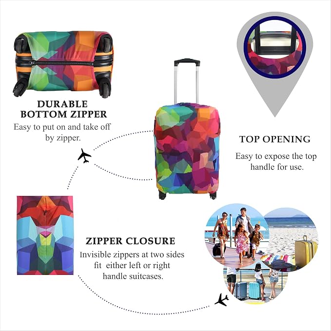 Explore Land Travel Luggage Cover Suitcase Protector Fits 18-22 Inch Case - Image 3