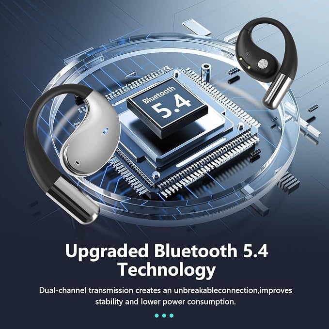 Ultra Ergonomic Open Ear Earbuds, Bone Conduction Over The Bluetooth Headphones - Image 4