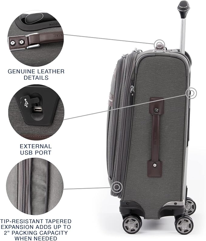 Travelpro Platinum Elite Softside Expandable Carry on Luggage, 8 Wheel Spinner - Image 4