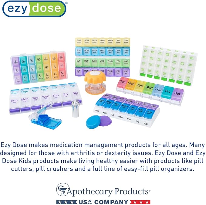 EZY DOSE Pill Organizer Weekly, Medicine Planner, Vitamin Case/Box, 2X-Large - Image 5