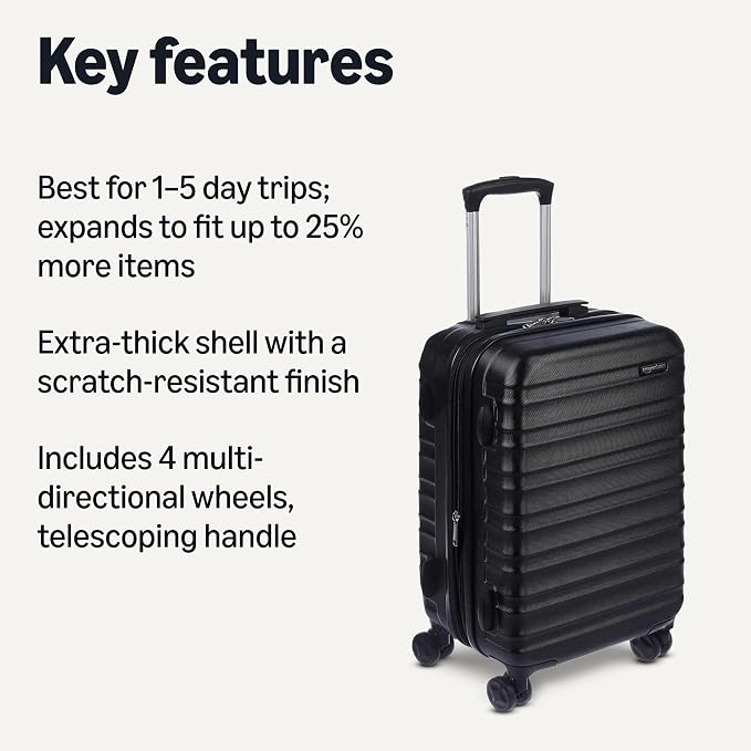 Amazon Basics 21" Hardside Carry-On Luggage, Hardshell Suitcase - Image 2