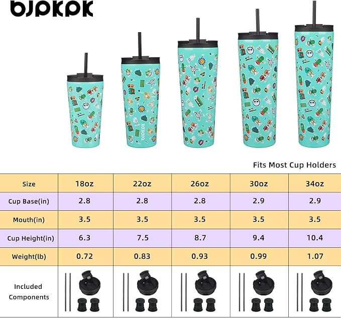 BJPKPK 26oz Stainless Steel Insulated Tumbler With lid And Straw Travel Coffee Thermal Tumblers Cup For Women And Men,Spring Party Green - Image 4
