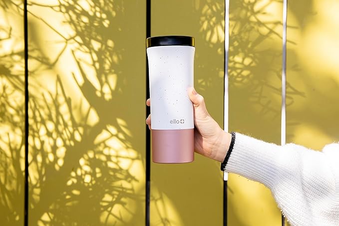 Ello Miri 16oz Vacuum Insulated Stainless Steel Travel Mug, Leak-Proof Slider Lid, Keeps Hot for 5 Hours, Perfect for Coffee or Tea, BPA-Free, Fits Most Cupholders, Holiday Gift, Speckle - Image 6