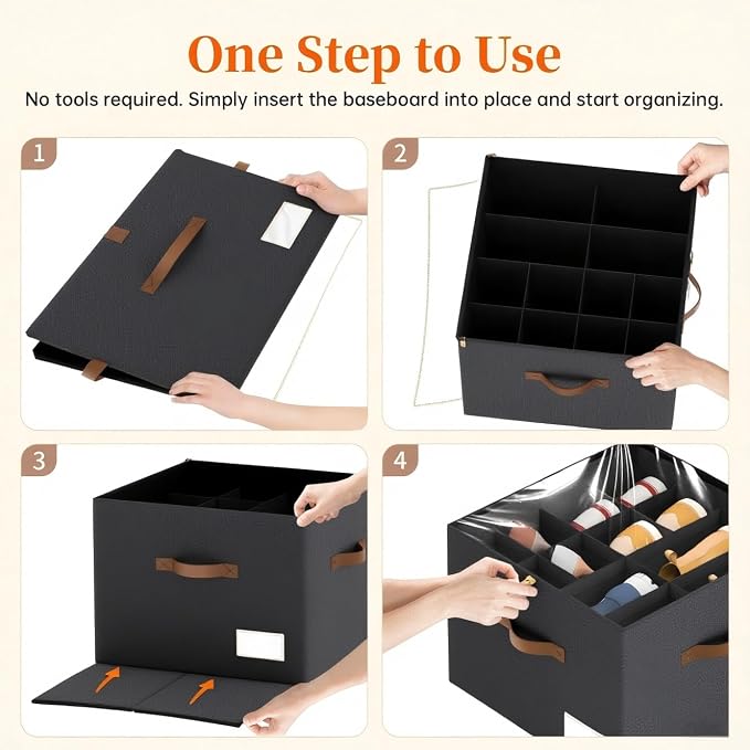 Shoe Organizer for Closet, 2 Pack Foldable Shoe Storage Containers, Fits up to - Image 7