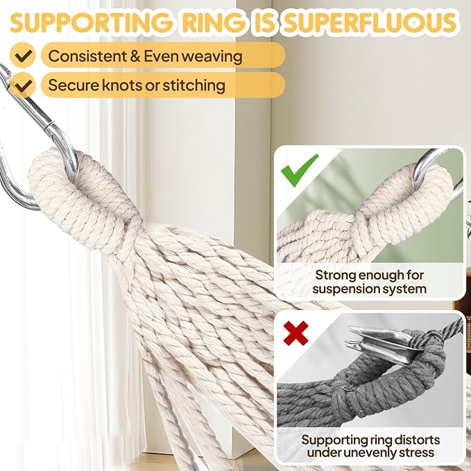 ANYOO Cotton Hammock Portable Camping Hammocks - Image 6