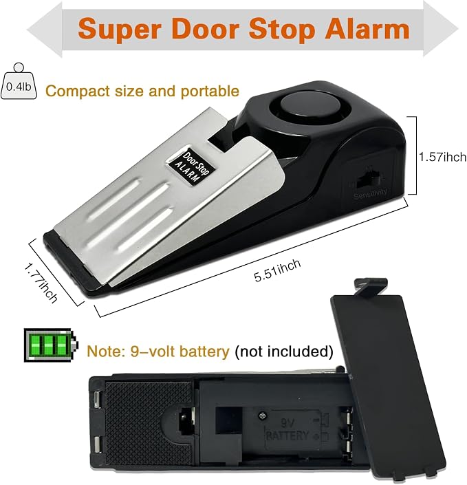 2 Pack Portable Door Stop Alarm, Door Stopper - Image 4