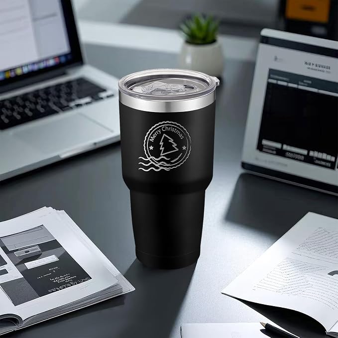 YOUKE OLA 12 Pack Insulated Tumbler Powder Coated Stainless Steel Double Wall Vacuum Travel Coffee Tumbler Cup with Lid and Straw for Laser Engrave DIY Gift 30oz Black - Image 5