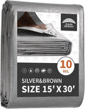 Tarps Heavy Duty Waterproof 15x30 Feet, 10Mil Multipurpose Large Tarp Cover by RAINDEWAY
