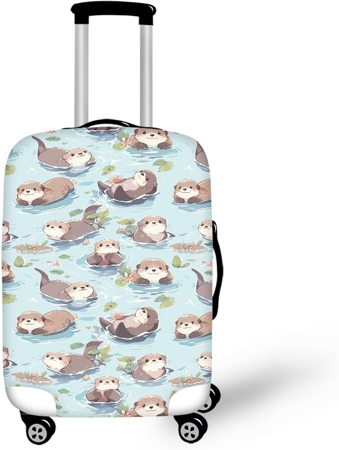Otter Print Suitcase Cover Fit 18-21 Inch Travel Luggage Covers by Dremagia