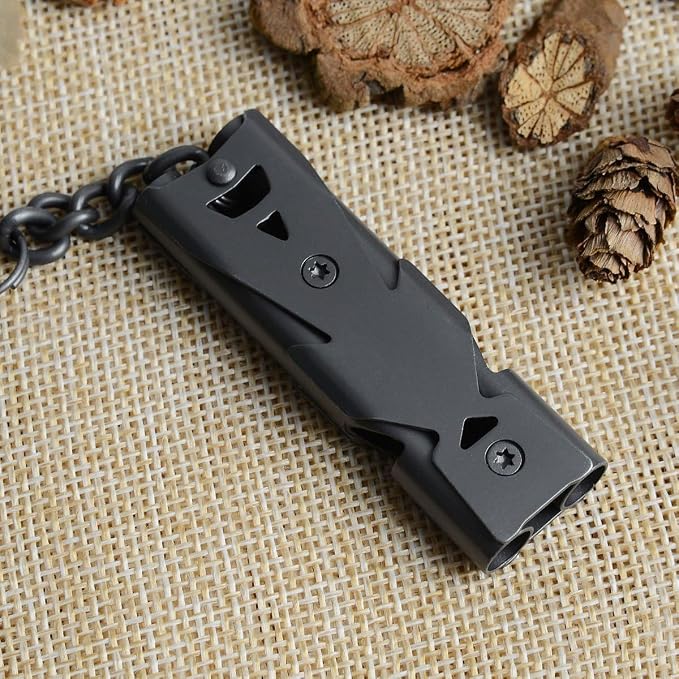Whistle Emergency Whistles Keychain Rape Whistle Stainless Steel High Decibel - Image 4