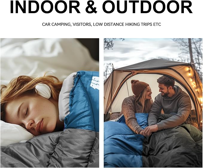 Sleeping Bags for Adults Cold Weather, Waterproof, Lightweight Sleeping Bag for - Image 5