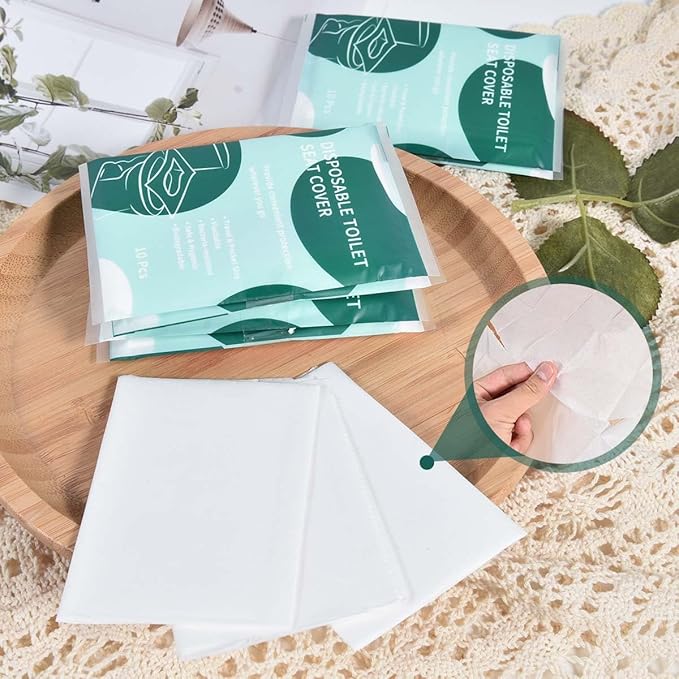 120 Pcs Disposable Flushable Paper Toilet Seat Covers Travel Supplies Essentials - Image 7