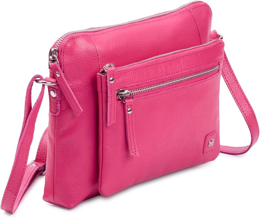 Wise Owl Accessories Small Soft Pebbled Real Leather Crossbody Handbags Purses by WiseOwlAccessories