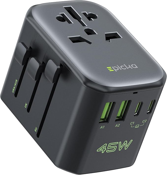 EPICKA Pulse 45W European Travel Plug Adapter, Universal Power Adapter by EPICKA