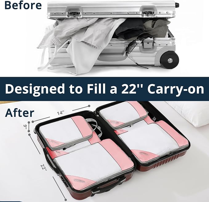 Compression Packing Cubes 6 Set, Compressible Space-Saving Packing Cubes - Image 6
