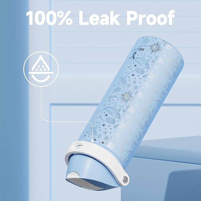 24 oz Insulated Water Bottle with Straw: Meoky Stainless Steel Metal Water Bottle with 2-in-1 Lid - Leak Proof, Cold for 24 Hours, Fits in Car Cup Holder, BPA-Free for Gym Travel Sports, Blue Whale - Image 5