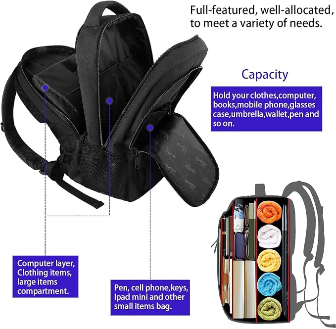 MATEIN Extra Large Travel Backpack, TSA Friendly 18.4 Inch Laptop Backpack - Image 9
