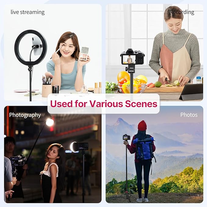 VIJIM MT-79 Extendable Photography Light Stand, 360° Ball Head Camera Phone - Image 6