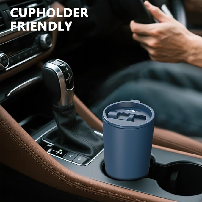 TILUCK 20 oz Insulated Tumbler with BPA-Free Lid, Stainless Steel Vacuum Travel Coffee Mug, Double Wall Coffee Tumbler（20oz，Matte DarkBlue） - Image 4
