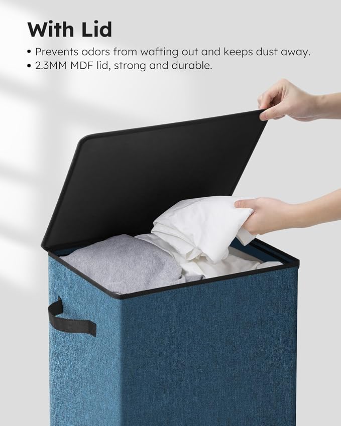 SOLEDI Laundry Hamper with Lid 100L Large & Tall Collapsible Laundry Baskets - Image 5