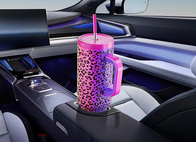 Meoky 50 oz Tumbler with Handle, Tumbler with Lid and Straw, Insulated Stainless Steel Travel Mug, 100% Leak-proof, Keeps Cold for 36 Hours or Hot for 12 Hours (Celebration) - Image 7