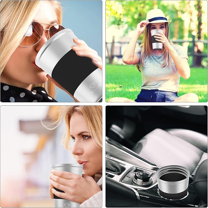 CS COSDDI 12 oz Stainless Steel Vacuum Insulated Tumbler - Coffee Travel Mug Spill Proof with Lid - coffee Cup for Keep Hot/Ice Coffee,Tea and Beer - Image 7