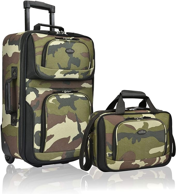 U.S. Traveler Rio Rugged Fabric Expandable Carry-on Luggage, Rolling Suitcase by USTraveler