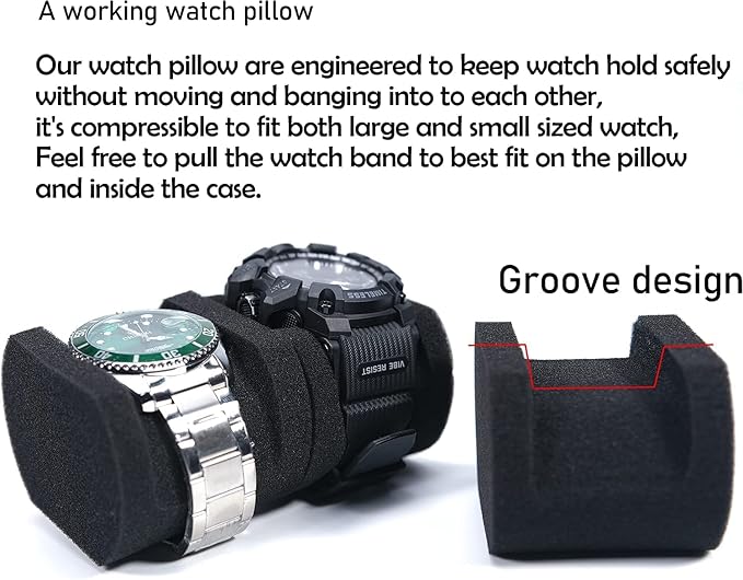 Hard Watch Travel Case, 5 slot Watch Roll Case Storage and Organizer - Image 6