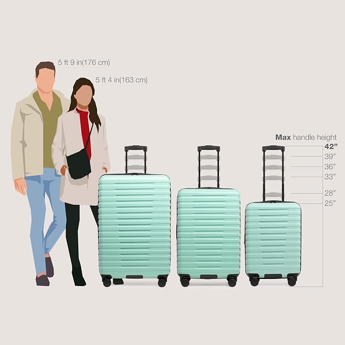 U.S. Traveler Boren Polycarbonate Hardside Rugged Travel Suitcase Luggage - Image 7