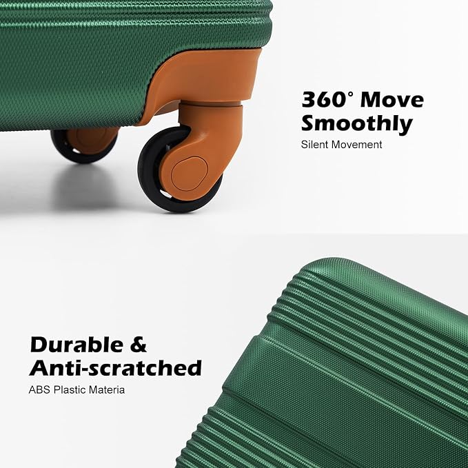 LONG VACATION 3 Piece Carry On Luggage 20 Inch Suitcase - Image 3
