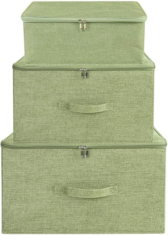 ANMINY Storage Bins with Zipper Lids 36 Qt Lidded Fabric Storage Boxes Baskets - Image 5