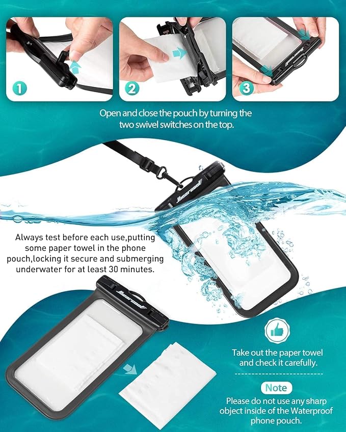 Hiearcool Waterproof Phone Pouch, Waterproof Cell Phone Dry Bag - Image 5