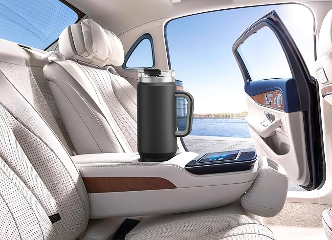 Meoky 40 oz Tumbler with Handle and Straw, Insulated Tumbler with Lid and Straw, Stainless Steel Travel Mug, Keeps Cold for 34 Hours, 100% Leak Proof, Fits in Car Cup Holder (Night) - Image 7